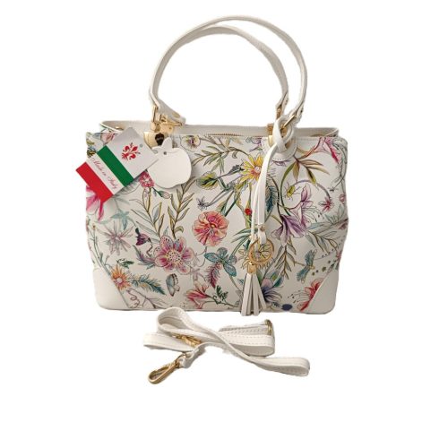 Virágmintás bőrtáska 