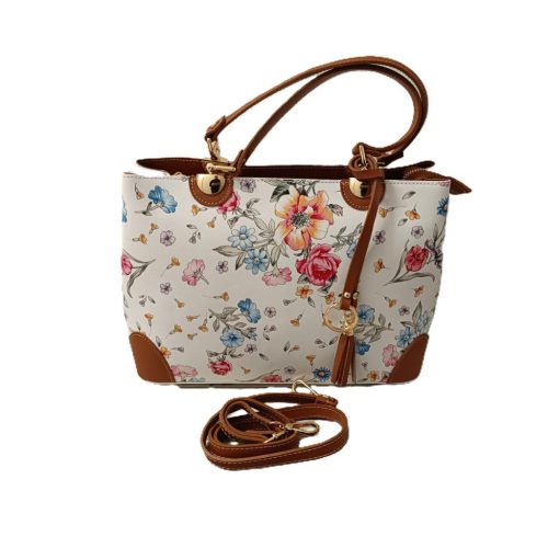 Virágmintás bőrtáska