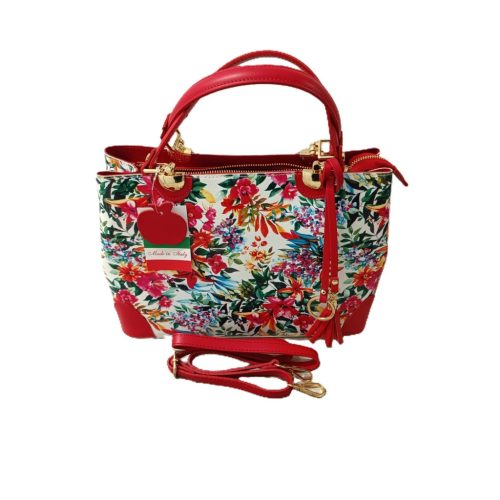 Virágmintás bőrtáska