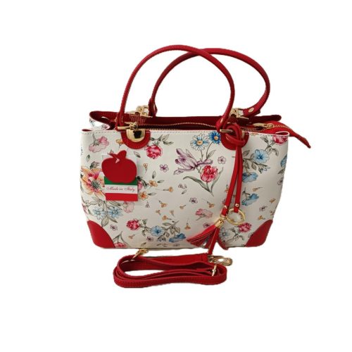 Virágmintás bőrtáska