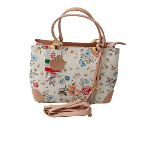 Virágmintás bőrtáska